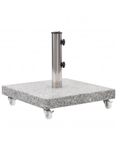 Base per Ombrellone in Granito 30 kg Quadrata Grigia