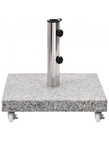 Base per Ombrellone in Granito 30 kg Quadrata Grigia