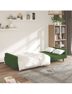 Divano Letto a 2 Posti Verde Scuro in Velluto 2