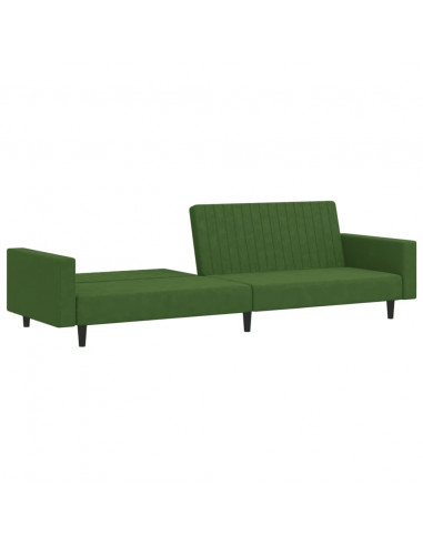 Divano Letto a 2 Posti Verde Scuro in Velluto