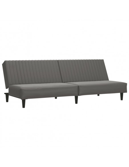 Divano Letto a 2 Posti Grigio in Similpelle