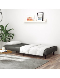 Divano Letto a 2 Posti Grigio in Similpelle 2