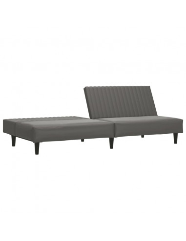 Divano Letto a 2 Posti Grigio in Similpelle