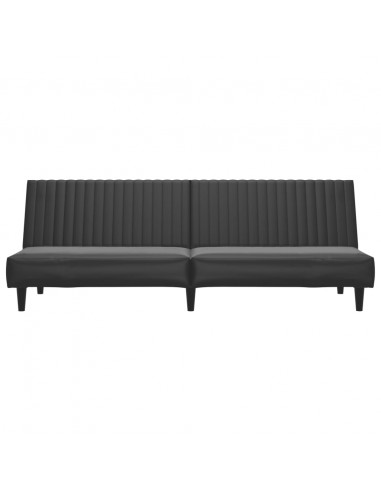 Divano Letto a 2 Posti Nero in Similpelle