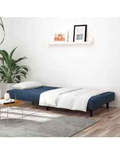 Divano Letto a 2 Posti Blu in Velluto 2