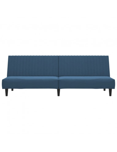 Divano Letto a 2 Posti Blu in Velluto