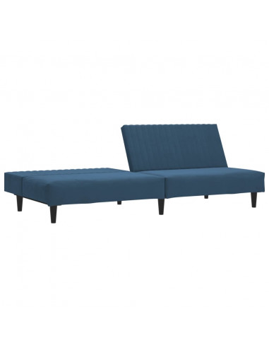 Divano Letto a 2 Posti Blu in Velluto