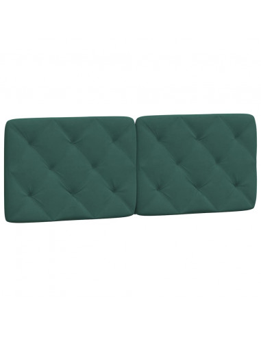 Letto con Materasso Verde Scuro 140x190 cm in Velluto