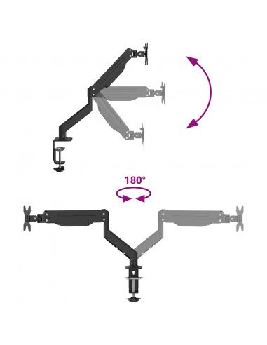 Braccio TV Singolo per Schermo Max 27 Pollici Molla a Gas 20 kg