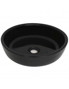 Lavandino Tondo in Ceramica Nero 42x12 cm 2
