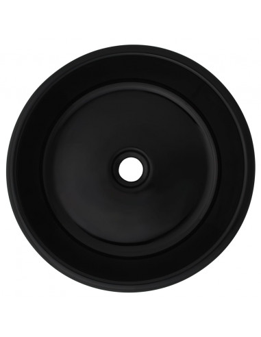 Lavandino Tondo in Ceramica Nero 42x12 cm