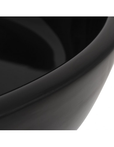 Lavandino Tondo in Ceramica Nero 42x12 cm