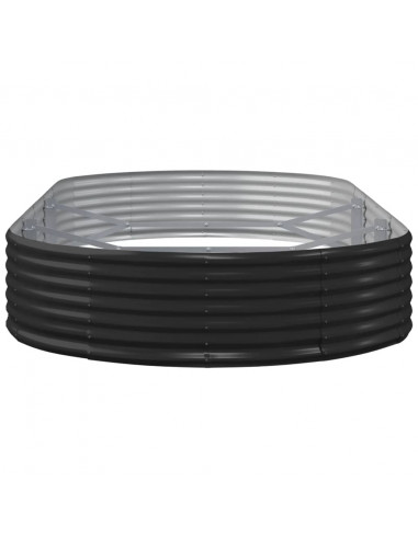 Letto da Giardino in Acciaio a Polvere 296x140x36 cm Antracite