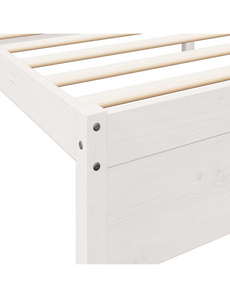 Letto Libreria senza Materasso Bianco 140x200 cm Legno di Pino