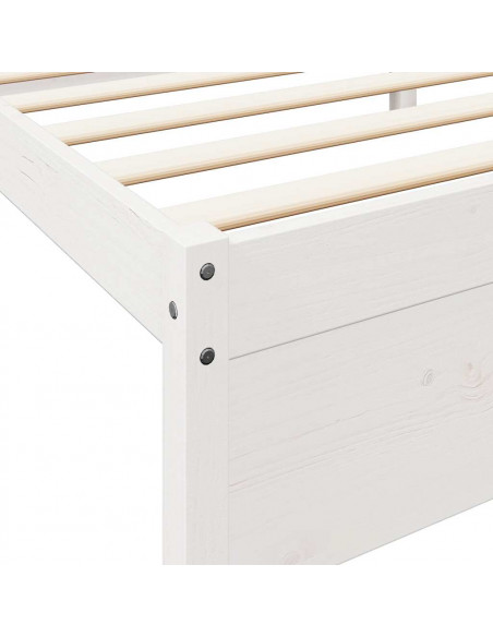 Letto Libreria senza Materasso Bianco 150x200 cm Legno di Pino