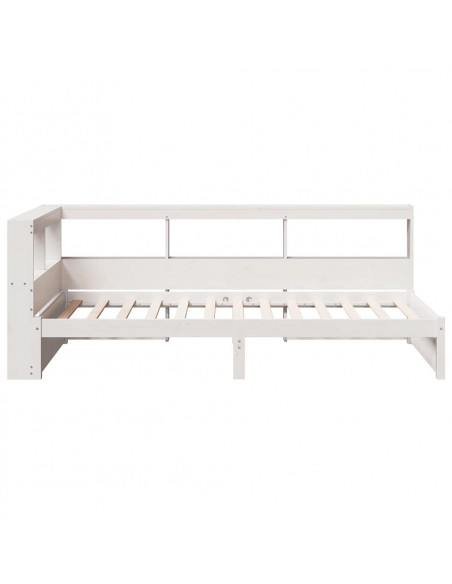 Letto Libreria senza Materasso Bianca 90x200 cm Legno di Pino