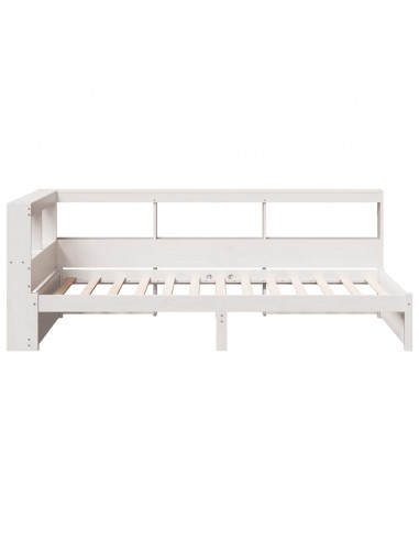 Letto Libreria senza Materasso Bianco 100x200 cm Legno di Pino