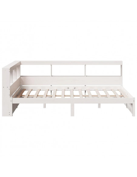 Letto Libreria senza Materasso Bianco 120x200 cm Legno di Pino