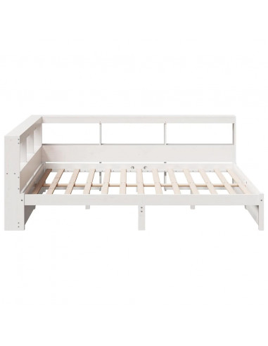 Letto Libreria senza Materasso Bianco 140x190 cm Legno di Pino