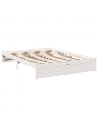 Letto Libreria senza Materasso Bianco 140x200 cm Legno di Pino