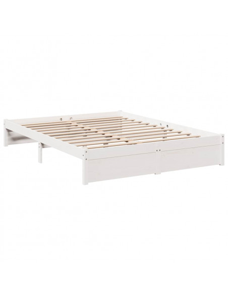 Letto Libreria senza Materasso Bianco 140x200 cm Legno di Pino