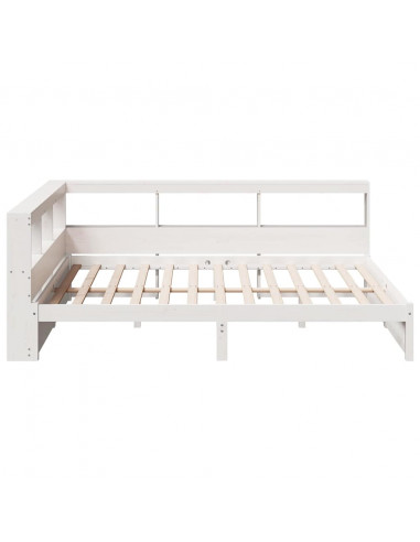 Letto Libreria senza Materasso Bianco 140x200 cm Legno di Pino