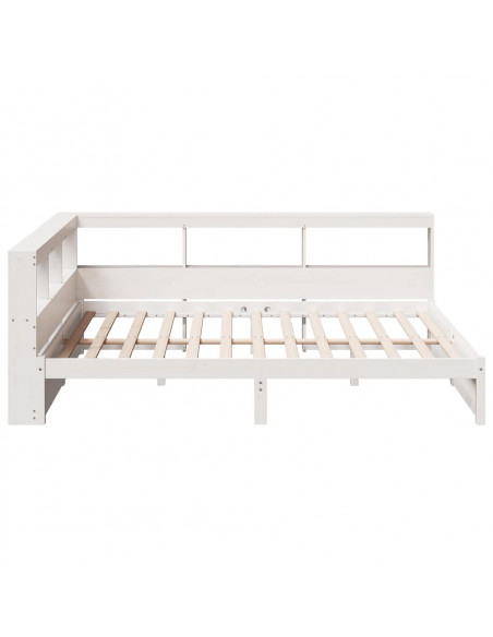 Letto Libreria senza Materasso Bianco 150x200 cm Legno di Pino