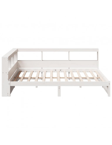 Letto Libreria senza Materasso Bianco 160x200 cm Legno di Pino