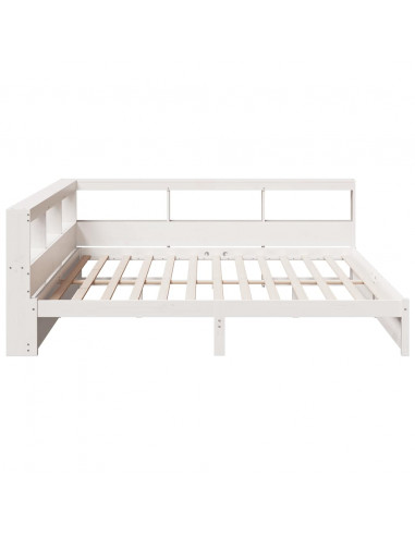 Letto Libreria senza Materasso Bianco 200x200 cm Legno di Pino