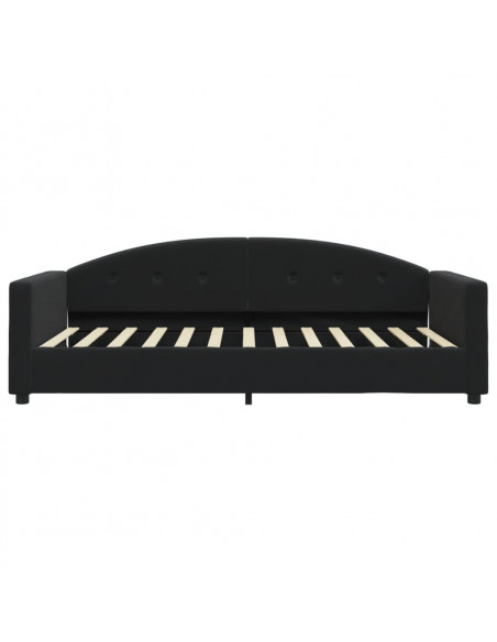 Divano Letto con Materasso Nero 100x200 cm in Velluto