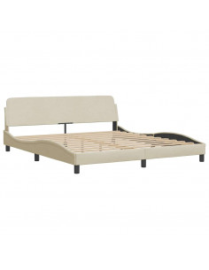 Giroletto con LED senza Materasso Crema 180x200 cm in Tessuto 2