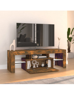 Mobile Porta TV con Luci LED Rovere Fumo 120x35x40 cm 2