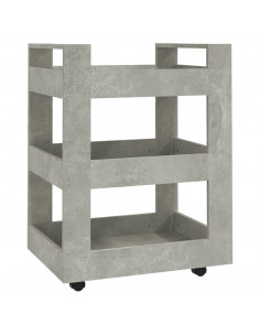 Carrello da Cucina Grigio cemento 60x45x80 cm Legno Multistrato
