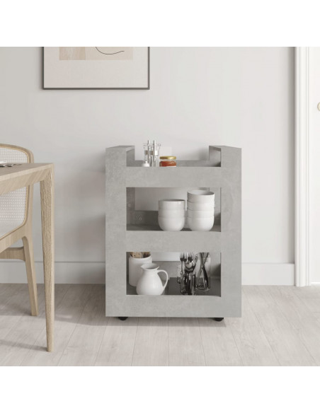Carrello da Cucina Grigio cemento 60x45x80 cm Legno Multistrato
