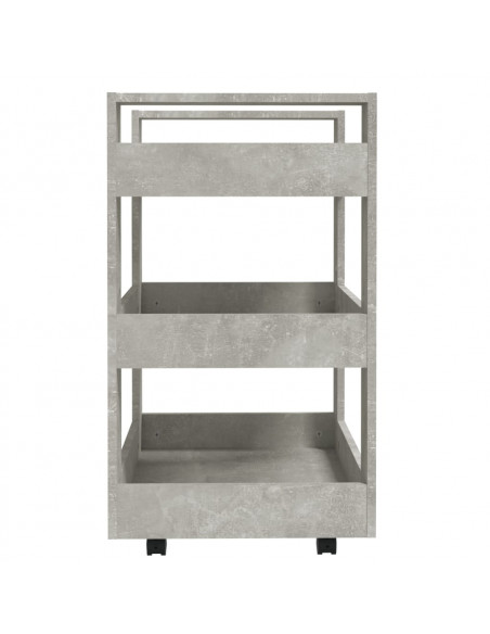 Carrello da Cucina Grigio cemento 60x45x80 cm Legno Multistrato
