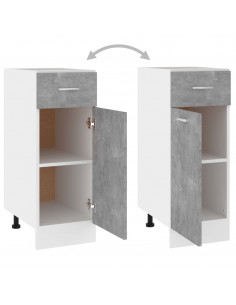 Armadio Inferiore Cassetto Grigio Cemento 30x46x81,5Multistrato 2