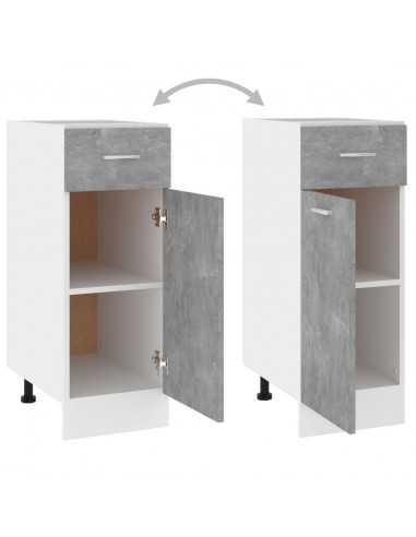 Armadio Inferiore Cassetto Grigio Cemento 30x46x81,5Multistrato