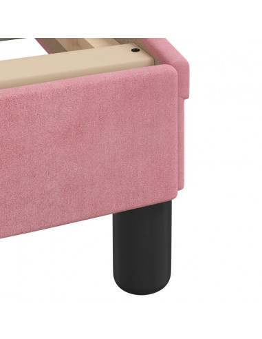 Letto con Materasso Rosa 100x200 cm in Velluto