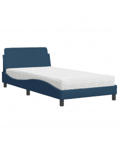 Letto con Materasso Blu 100x200 cm in Tessuto