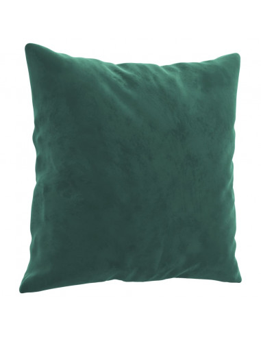 Set di Divani 2 pz con Cuscini Verde Scuro in Velluto