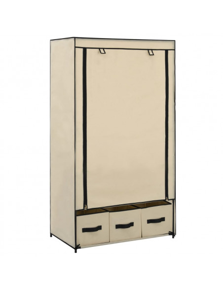 282459  Wardrobe Cream 87x49x159 cm Fabric