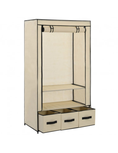 282459  Wardrobe Cream 87x49x159 cm Fabric
