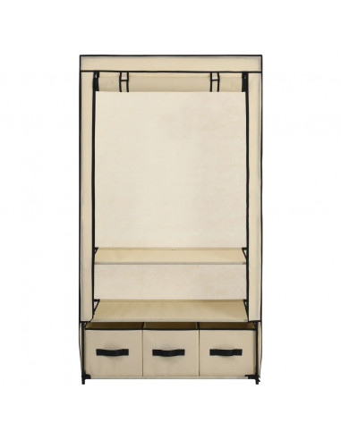 282459  Wardrobe Cream 87x49x159 cm Fabric