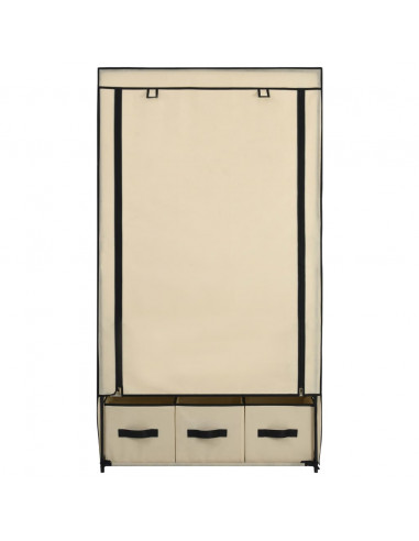 282459  Wardrobe Cream 87x49x159 cm Fabric