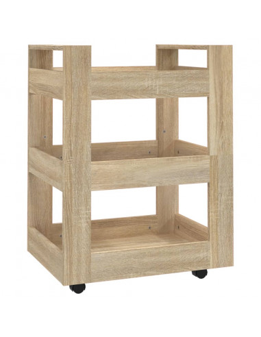 Carrello da Cucina rovere sonoma 60x45x80 cm Legno Multistrato