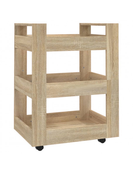 Carrello da Cucina rovere sonoma 60x45x80 cm Legno Multistrato