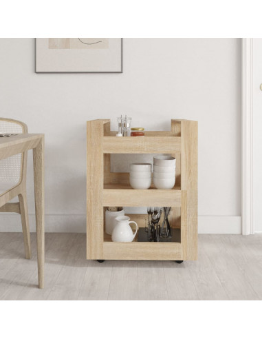 Carrello da Cucina rovere sonoma 60x45x80 cm Legno Multistrato
