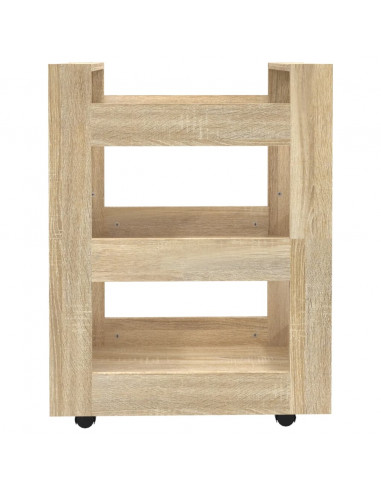 Carrello da Cucina rovere sonoma 60x45x80 cm Legno Multistrato