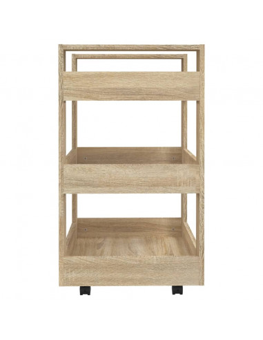 Carrello da Cucina rovere sonoma 60x45x80 cm Legno Multistrato