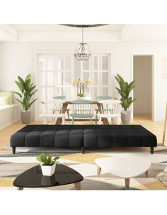 Divano Letto a 2 Posti Nero in Velluto 2